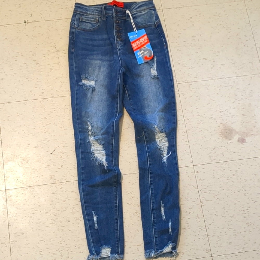Stylish Blue Distressed Kid's Jeans